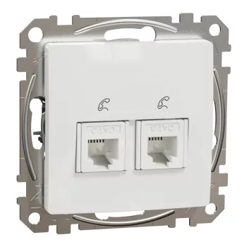   Schneider Electric SDD111492 telefoncsatlakozó 2xRJ11, fehér burkolattal, keret nélkül, csavaros bekötés (Sedna Design / Elements)