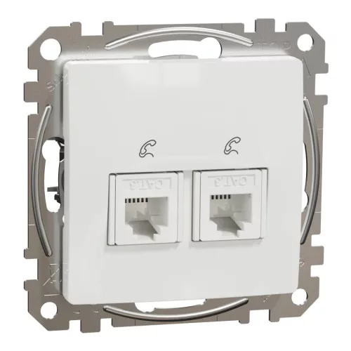 Schneider Electric SDD111492 telefoncsatlakozó 2xRJ11, fehér burkolattal, keret nélkül, csavaros bekötés (Sedna Design / Elements)