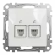 Schneider Electric SDD111492 telefoncsatlakozó 2xRJ11, fehér burkolattal, keret nélkül, csavaros bekötés (Sedna Design / Elements)