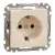 Schneider Electric SDD112022 földelt csatlakozóaljzat (dugalj), biztonsági zsaluval (gyermekvédelemmel), 2P+F, bézs burkolattal, rugós bekötés, keret nélkül, süllyesztett, 16A 250V IP20 (Sedna Design / Elements)