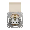Schneider Electric SDD112023 földelt csatlakozóaljzat (dugalj), biztonsági zsaluval (gyermekvédelemmel), csapófedéllel, 2P+F, bézs burkolattal, csavaros bekötés, keret nélkül, süllyesztett, 16A 250V IP20 (Sedna Design / Elements)