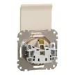 Schneider Electric SDD112023 földelt csatlakozóaljzat (dugalj), biztonsági zsaluval (gyermekvédelemmel), csapófedéllel, 2P+F, bézs burkolattal, csavaros bekötés, keret nélkül, süllyesztett, 16A 250V IP20 (Sedna Design / Elements)