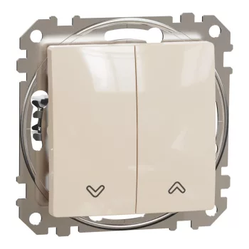   Schneider Electric SDD112104 redőnykapcsoló, bézs burkolattal, rugós bekötés, kerét nélkül, süllyesztett, 10A 250V IP20 (Sedna Design / Elements)