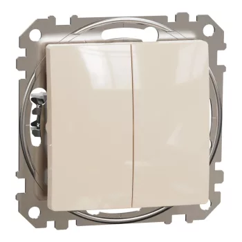   Schneider Electric SDD112105 csillárkapcsoló (105), bézs burkolattal, rugós bekötés, kerét nélkül, süllyesztett, 10A 250V IP20 (Sedna Design / Elements)