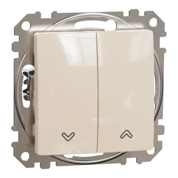   Schneider Electric SDD112114 redőnynyomó, bézs burkolattal, rugós bekötés, kerét nélkül, süllyesztett, 10A 250V IP20 (Sedna Design / Elements)