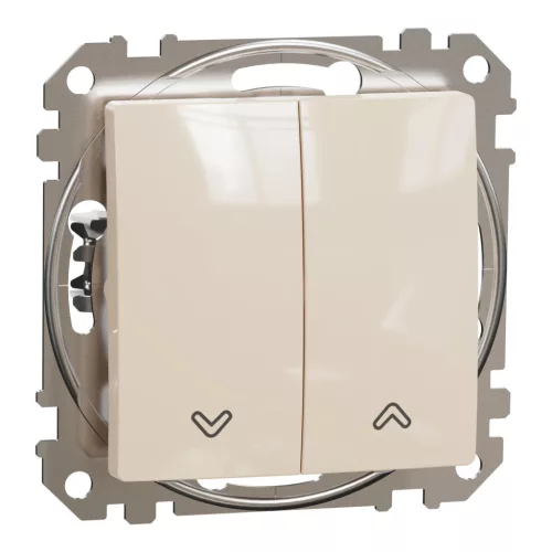 Schneider Electric SDD112114 redőnynyomó, bézs burkolattal, rugós bekötés, kerét nélkül, süllyesztett, 10A 250V IP20 (Sedna Design / Elements)