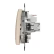 Schneider Electric SDD112131L egypólusú nyomó (N101), bézs burkolattal, kék jelzőfénnyel, csengőjellel, rugós bekötés, kerét nélkül, süllyesztett, 10A 250V IP20 (Sedna Design / Elements)