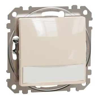   Schneider Electric SDD112143L egypólusú nyomó (N101), bézs burkolattal, címketartóval, rugós bekötés, kerét nélkül, süllyesztett, 10A 250V IP20 (Sedna Design / Elements)