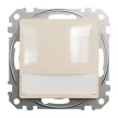 Schneider Electric SDD112143L egypólusú nyomó (N101), bézs burkolattal, címketartóval, rugós bekötés, kerét nélkül, süllyesztett, 10A 250V IP20 (Sedna Design / Elements)