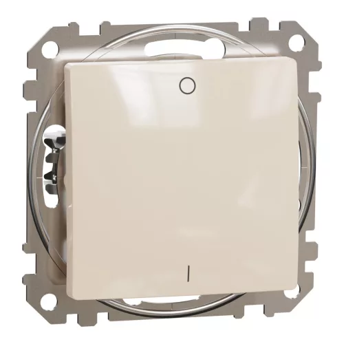 Schneider Electric SDD112162 kétpólusú kapcsoló (102), bézs burkolattal, rugós bekötés, kerét nélkül, süllyesztett, 16A 250V IP20 (Sedna Design / Elements)