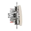 Schneider Electric SDD112162N kétpólusú kapcsoló (102), bézs burkolattal, piros ellenőrzőfénnyel, rugós bekötés, kerét nélkül, süllyesztett, 16A 250V IP20 (Sedna Design / Elements)
