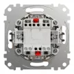 Schneider Electric SDD112162N kétpólusú kapcsoló (102), bézs burkolattal, piros ellenőrzőfénnyel, rugós bekötés, kerét nélkül, süllyesztett, 16A 250V IP20 (Sedna Design / Elements)