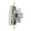 Schneider Electric SDD112162N kétpólusú kapcsoló (102), bézs burkolattal, piros ellenőrzőfénnyel, rugós bekötés, kerét nélkül, süllyesztett, 16A 250V IP20 (Sedna Design / Elements)