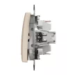 Schneider Electric SDD112166L váltókapcsoló (106), bézs burkolattal, kék jelzőfénnyel, rugós bekötés, kerét nélkül, süllyesztett, 16A 250V IP20 (Sedna Design / Elements)