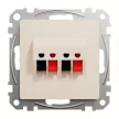 Schneider Electric SDD112411 sztereó hangszóró-csatlakozóaljzat, bézs burkolattal, keret nélkül, csavaros bekötés (Sedna Design / Elements)