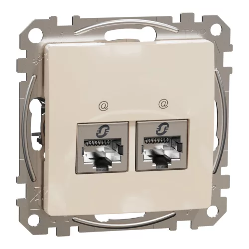 Schneider Sedna SDD112462S 2x RJ45 Cat6 STP adatcsatlakozó aljzat bézs
