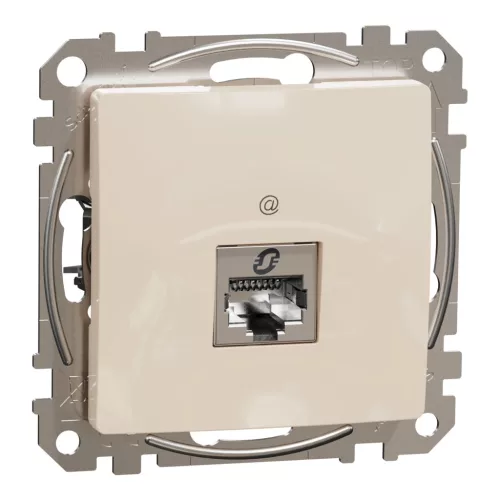 Schneider Electric SDD112466S Informatikai csatlakozóaljzat 1xRJ45, Cat6A STP, bézs burkolattal, keret nélkül, csavaros bekötés (Sedna Design / Elements)