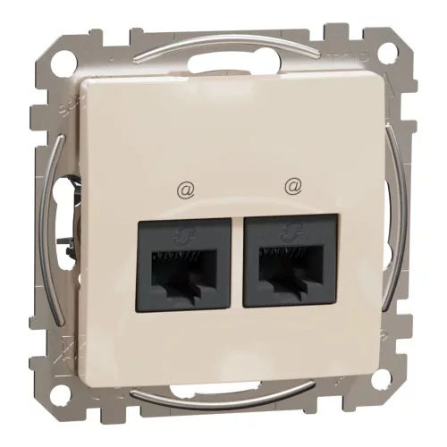 Schneider Sedna SDD112467 2x RJ45 Cat6A UTP adatcsatlakozó aljzat bézs
