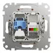 Schneider Electric SDD112468 kombinált csatlakozóaljzat 1xRJ45 + 1xRJ11 (informatikai UTP cat6 + telefon) bézs burkolattal, keret nélkül, csavaros bekötés (Sedna Design / Elements)