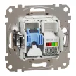 Schneider Electric SDD112468 kombinált csatlakozóaljzat 1xRJ45 + 1xRJ11 (informatikai UTP cat6 + telefon) bézs burkolattal, keret nélkül, csavaros bekötés (Sedna Design / Elements)