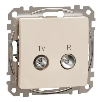   Schneider Electric SDD112471R végzáró TV-Rádió csatlakozóaljzat 4 dB(TV) 10 dB(Rádió) , bézs burkolattal, keret nélkül, csavaros bekötés (Sedna Design / Elements)