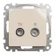 Schneider Electric SDD112471R végzáró TV-Rádió csatlakozóaljzat 4 dB(TV) 10 dB(Rádió) , bézs burkolattal, keret nélkül, csavaros bekötés (Sedna Design / Elements)