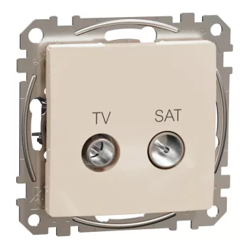   Schneider Electric SDD112471S végzáró TV-SAT csatlakozóaljzat 4 dB(TV) 1 dB (SAT),bézs burkolattal, keret nélkül, csavaros bekötés (Sedna Design / Elements)