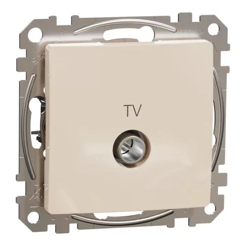 Schneider Electric SDD112474 átmenő TV csatlakozóaljzat 7 dB, bézs burkolattal, keret nélkül, csavaros bekötés (Sedna Design / Elements)