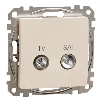   Schneider Electric SDD112474S átmenő TV-SAT csatlakozóaljzat 7 dB(TV) 3 dB (SAT), bézs burkolattal, keret nélkül, csavaros bekötés (Sedna Design / Elements)