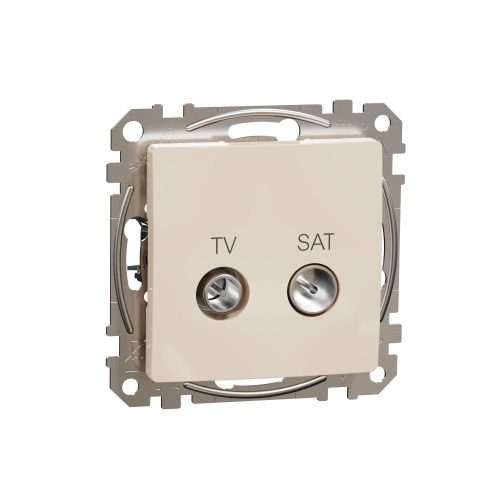Schneider Electric SDD112474S átmenő TV-SAT csatlakozóaljzat 7 dB(TV) 3 dB (SAT), bézs burkolattal, keret nélkül, csavaros bekötés (Sedna Design / Elements)