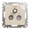 Schneider Electric SDD112481 végzáró TV-Rádió-SAT csatlakozóaljzat 4 dB(TV) 10 dB(Rádió) 1 dB (SAT),bézs burkolattal, keret nélkül, csavaros bekötés (Sedna Design / Elements)