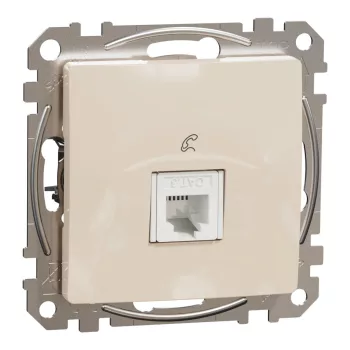   Schneider Electric SDD112491 telefoncsatlakozó 1xRJ11, bézs burkolattal, keret nélkül, csavaros bekötés (Sedna Design / Elements)