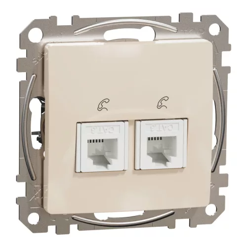 Schneider Electric SDD112492 telefoncsatlakozó 2xRJ11, bézs burkolattal, keret nélkül, csavaros bekötés (Sedna Design / Elements)