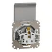 Schneider Electric SDD113023 földelt csatlakozóaljzat (dugalj), biztonsági zsaluval (gyermekvédelemmel), csapófedéllel, 2P+F, alumínium burkolattal, csavaros bekötés, keret nélkül, süllyesztett, 16A 250V IP20 (Sedna Design / Elements)