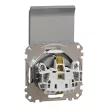 Schneider Electric SDD113024 földelt csatlakozóaljzat (dugalj), biztonsági zsaluval (gyermekvédelemmel), csapófedéllel, 2P+F, alumínium burkolattal, rugós bekötés, keret nélkül, süllyesztett, 16A 250V IP20 (Sedna Design / Elements)