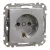 Schneider Electric SDD113025 földelt csatlakozóaljzat (dugalj), 2P+F, alumínium burkolattal, csavaros bekötés, keret nélkül, süllyesztett, 16A 250V IP20 (Sedna Design / Elements)