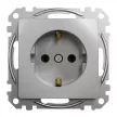 Schneider Electric SDD113025 földelt csatlakozóaljzat (dugalj), 2P+F, alumínium burkolattal, csavaros bekötés, keret nélkül, süllyesztett, 16A 250V IP20 (Sedna Design / Elements)