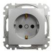 Schneider Electric SDD113026 földelt csatlakozóaljzat (dugalj), 2P+F, alumínium burkolattal, rugós bekötés, keret nélkül, süllyesztett, 16A 250V IP20 (Sedna Design / Elements)