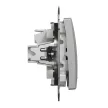Schneider Electric SDD113101N egypólusú kapcsoló (101), alumínium burkolattal, piros ellenőrzőfénnyel, rugós bekötés, kerét nélkül, süllyesztett, 10A 250V IP20 (Sedna Design / Elements)