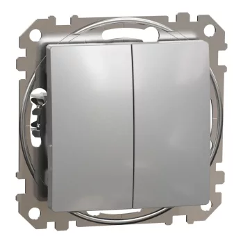  Schneider Electric SDD113105 csillárkapcsoló (105), alumínium burkolattal, rugós bekötés, kerét nélkül, süllyesztett, 10A 250V IP20 (Sedna Design / Elements)