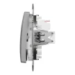 Schneider Electric SDD113105L csillárkapcsoló (105), alumínium burkolattal, kék jelzőfénnyel, rugós bekötés, kerét nélkül, süllyesztett, 10A 250V IP20 (Sedna Design / Elements)