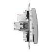 Schneider Electric SDD113105L csillárkapcsoló (105), alumínium burkolattal, kék jelzőfénnyel, rugós bekötés, kerét nélkül, süllyesztett, 10A 250V IP20 (Sedna Design / Elements)