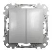 Schneider Electric SDD113105 csillárkapcsoló (105), alumínium burkolattal, rugós bekötés, kerét nélkül, süllyesztett, 10A 250V IP20 (Sedna Design / Elements)