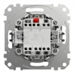Schneider Electric SDD113106L váltókapcsoló (106), alumínium burkolattal, kék jelzőfénnyel, rugós bekötés, kerét nélkül, süllyesztett, 10A 250V IP20 (Sedna Design / Elements)