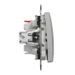 Schneider Electric SDD113106L váltókapcsoló (106), alumínium burkolattal, kék jelzőfénnyel, rugós bekötés, kerét nélkül, süllyesztett, 10A 250V IP20 (Sedna Design / Elements)
