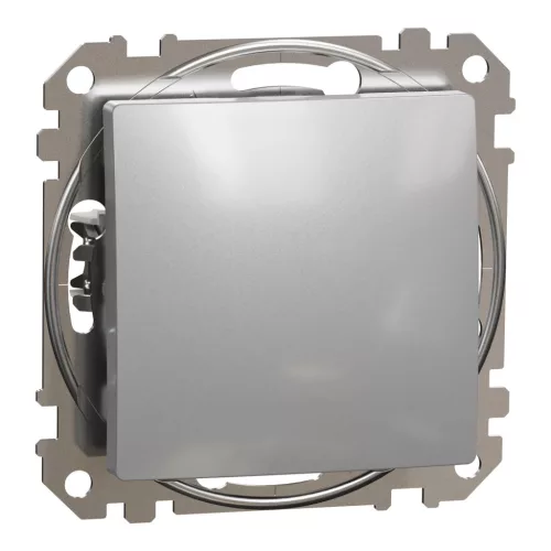 Schneider Electric SDD113107 keresztkapcsoló (107), alumínium burkolattal, rugós bekötés, kerét nélkül, süllyesztett, 10A 250V IP20 (Sedna Design / Elements)