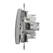 Schneider Electric SDD113108 kettős váltóérintkezős kapcsoló (106+6), alumínium burkolattal, rugós bekötés, kerét nélkül, süllyesztett, 10A 250V IP20 (Sedna Design / Elements)