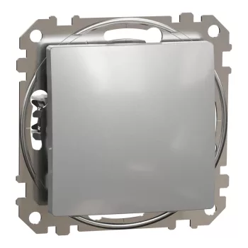   Schneider Electric SDD113111 egypólusú nyomó (N101), alumínium burkolattal, rugós bekötés, kerét nélkül, süllyesztett, 10A 250V IP20 (Sedna Design / Elements)