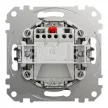 Schneider Electric SDD113111L egypólusú nyomó (N101), alumínium burkolattal, kék jelzőfénnyel, rugós bekötés, kerét nélkül, süllyesztett, 10A 250V IP20 (Sedna Design / Elements)
