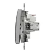 Schneider Electric SDD113111L egypólusú nyomó (N101), alumínium burkolattal, kék jelzőfénnyel, rugós bekötés, kerét nélkül, süllyesztett, 10A 250V IP20 (Sedna Design / Elements)